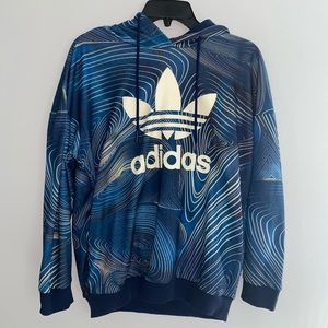 Adidas Multi Colored Blue Hoodie
